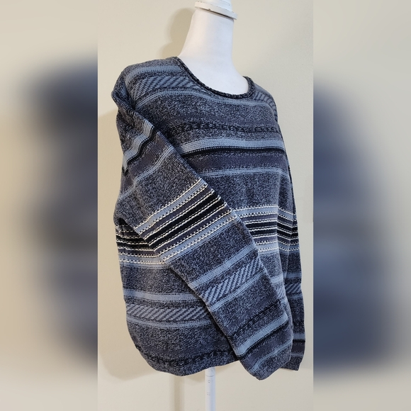 Eddie Bauer Sweaters - Vintage Eddie Bauer Blue Striped Sweater Size L